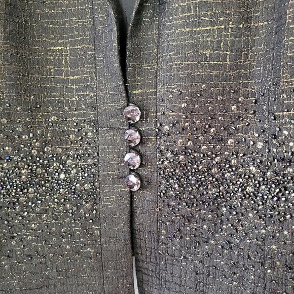 Carmen Marc Valvo Olive Green Embelished Evening Jacket size 16 - Picture 5 of 10